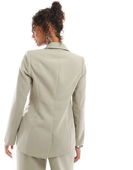 4th & Reckless structured button side blazer in olive - part 4th & Reckless structured button side blazer in olive - part