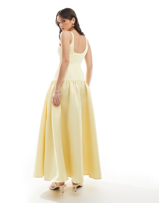 4th & Reckless structured satin scoop neck dropped waist