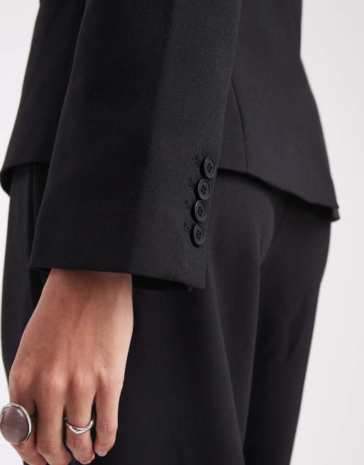 4th & Reckless – Strukturierter, kragenloser Blazer in Schwarz mit ausgestellten Ärmeln, Kombiteil, 4 von 4
