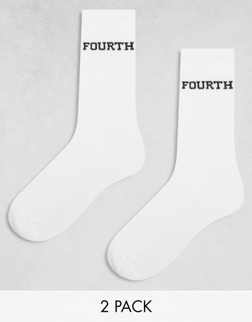 4th & Reckless – Studio – 2er-Pack Socken in Weiß