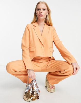 4th & Reckless suspender tailored blazer co ord in peach