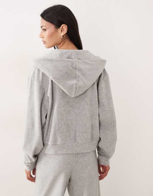 4th & Reckless - Sweat à capuche zippé d'ensemble en coton éponge mélangé - Gris chiné, 2 de 4