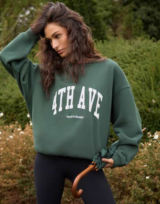 4th & Reckless - Sweat oversize à logo brodé - Vert forêt
