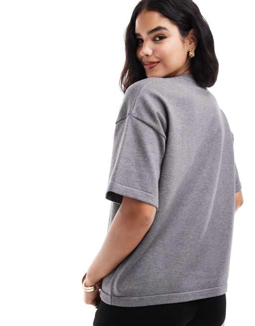 4th & Reckless – T-Shirt aus Strick in Grau mit „Paris“-Logo, 2 von 4