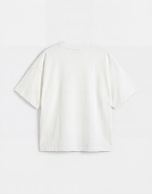 4th & Reckless - T-shirt en coton majoritaire avec motif graphique et broderie - Blanc cassé, 6 de 7