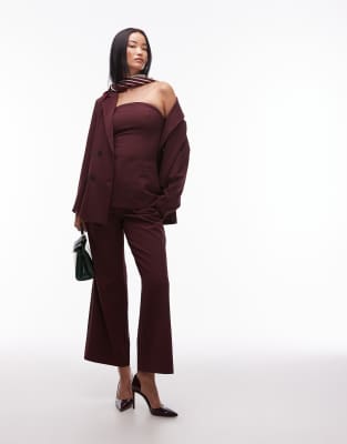 4th & Reckless Tailored Bandeau Longline Top In Burgundy