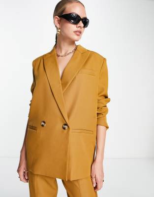 4th & Reckless 4th & Reckless tailored blazer co-ord in mustard-Gold