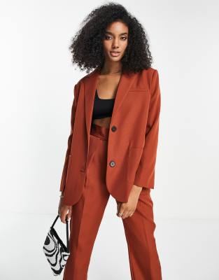 4th & Reckless tailored blazer co-ord in rust - ASOS Price Checker