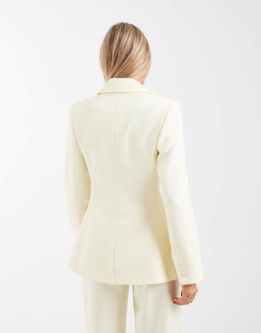 4th & Reckless tailored cinched waist pocket front blazer co-ord in yellow, 2 of 4
