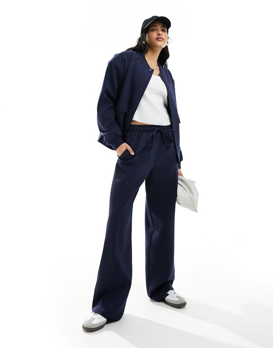 4th & Reckless Tailored Drawstring Straight Leg Pants In Navy - Part Of A Set