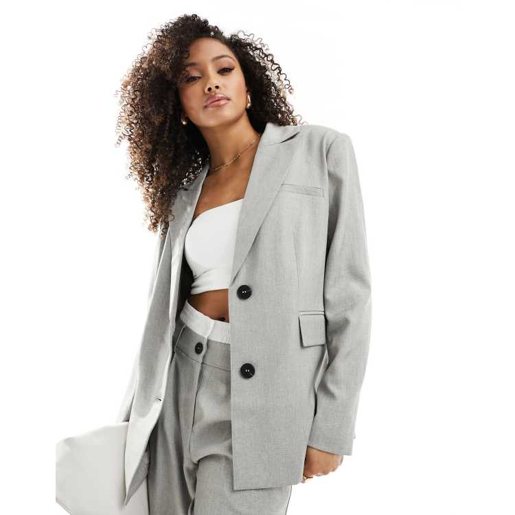 4th & Reckless tailored dropped shoulder blazer co-ord in grey