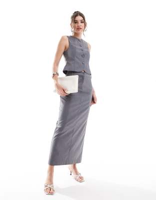 4th & Reckless 4th & Reckless tailored maxi skirt co-ord in grey