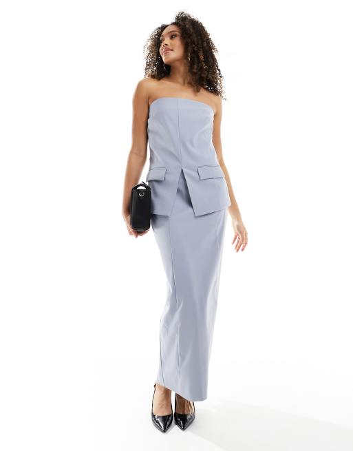 4th & Reckless tailored maxi skirt in blue - part of a set