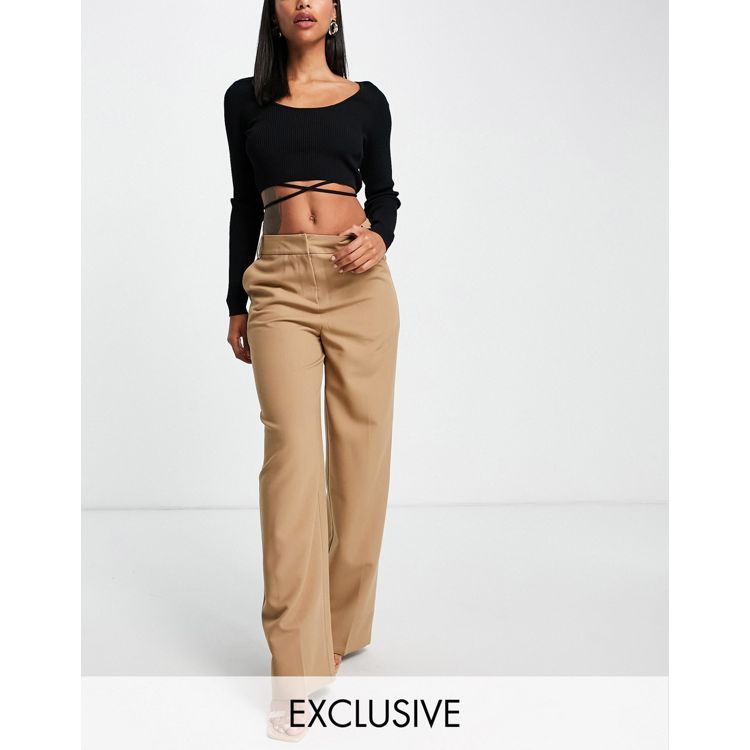 4th & Reckless Tall exclusive tailored slouchy pants in beige