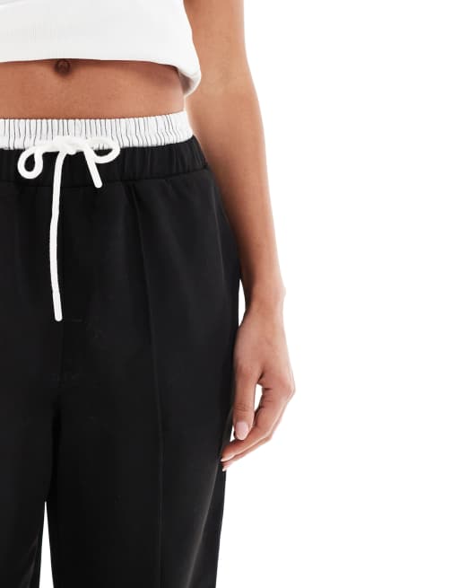 4th Reckless tailored straight leg ruched waistband pants in - Main Image