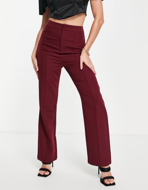 4th & Reckless tailored trousers in berry, 3 of 4
