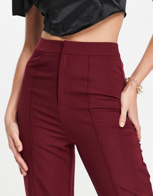4th & Reckless tailored trousers in berry, 4 of 4