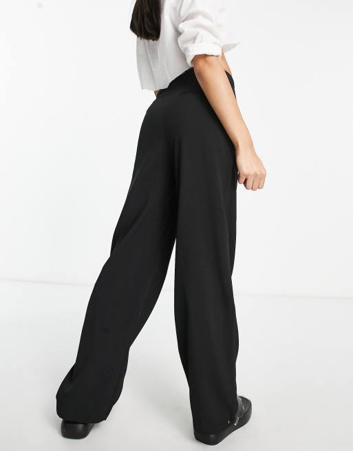 4th & Reckless tailored trousers with elastic cuff detailing in black