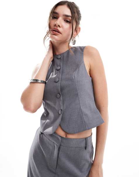 4th & Reckless tailored waistcoat co-ord in grey - view 1