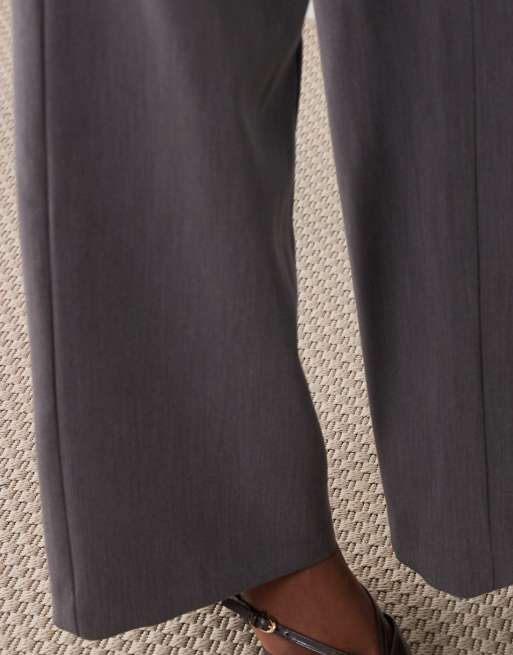 4th & Reckless tailored wrap-over detail wide leg pants in grey, 4 of 5