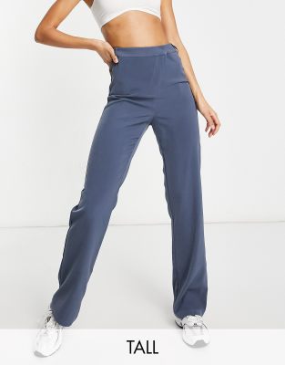 Tall Steel Blue High Waisted Flared Sweatpant