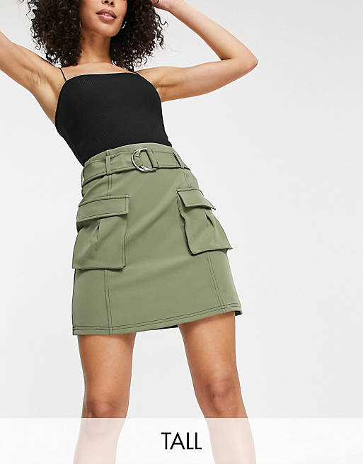 4th & Reckless Tall co-ord utility skirt in olive green