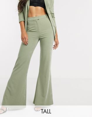 olive green flared pants