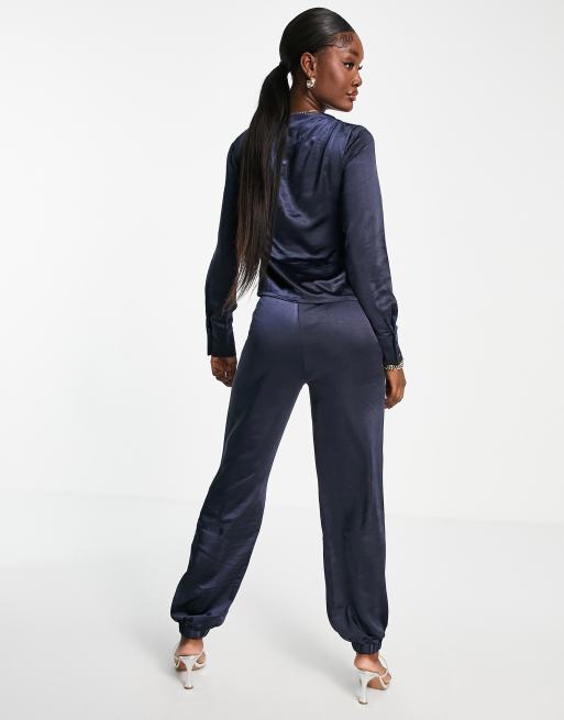 Satin store joggers womens