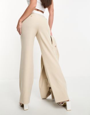 4th & Reckless Tall exclusive tailored slouchy pants in beige