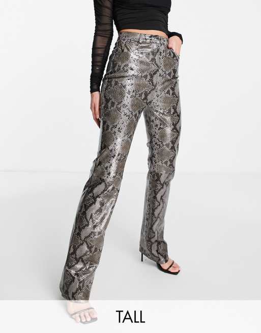 Grey front zip snake hotsell print trouser