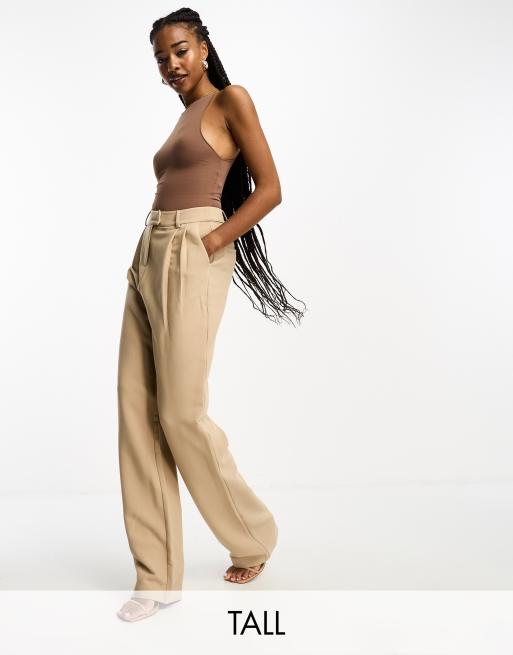 4th & Reckless Tall exclusive tailored slouchy pants in beige