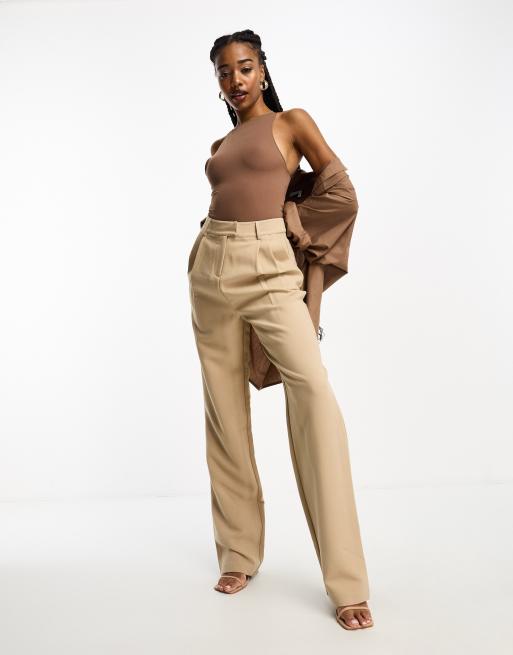 Pantalon beige ample new arrivals