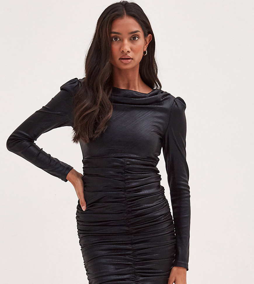 4th & Reckless Tall - Gerimpelde mini-jurk in zwart