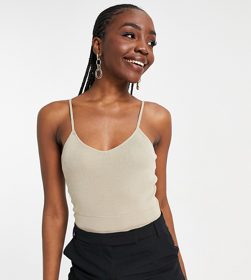 4th & Reckless Tall knit bodysuit in sand-Neutral