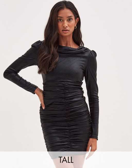 4th & Reckless Tall - Robe courte froncée - Noir