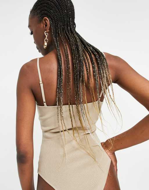 4th & Reckless Tall - Sandfarvet strikket bodystocking, 2 af 4