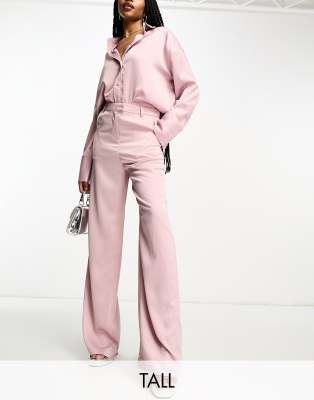 4th & Reckless Tall Satin Pants In Light Mauve - Part Of A Set-purple