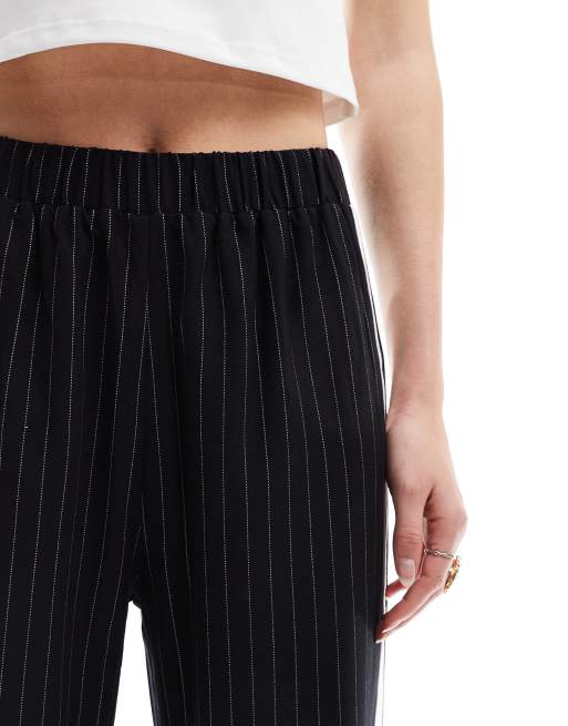 4th & Reckless Tall side stripe wide leg pants in black