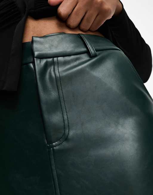 4th & Reckless Tall - Smaragdgrøn maxinederdel med slids foran i læderlook - Kun hos ASOS, 4 af 4