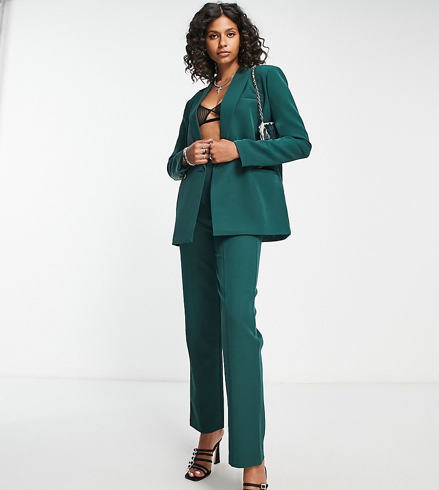 4th & Reckless Tall straight leg tailored pants in forest green - part of a set