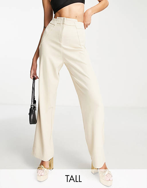 4th & Reckless Tall tailored pants in beige (Part of a set)