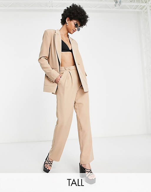 4th & Reckless Tall tailored pants in beige (part of a set)