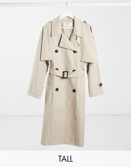 4th & Reckless Tall trench coat in cream