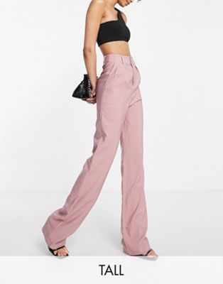 4th + Reckless Tall wide leg suit trousers in mink