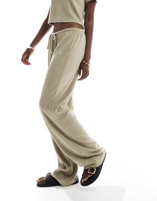 4th & Reckless terrycloth tie waist wide leg pants in pistachio green - part of a set