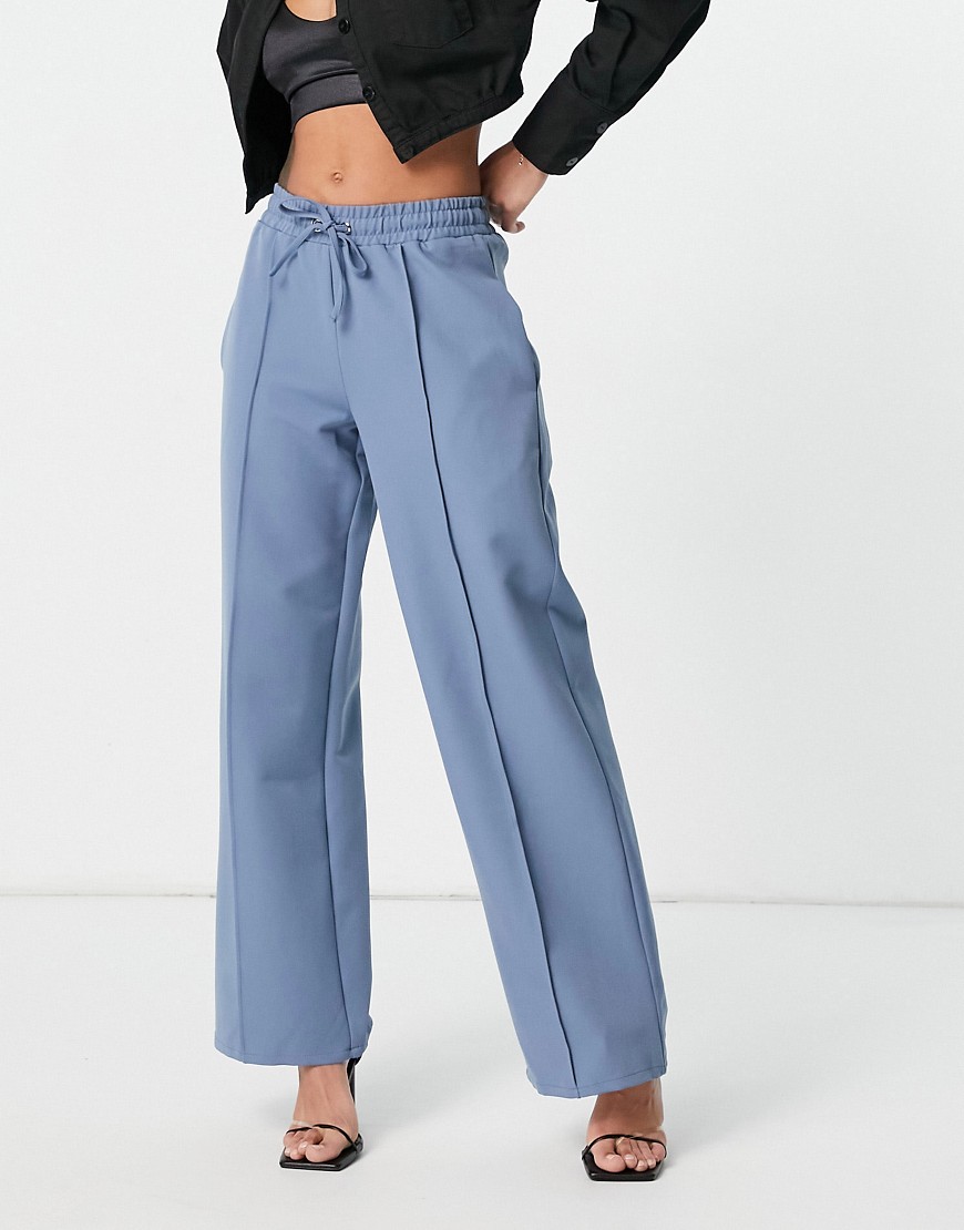 4th & Reckless tie string pants in dusty blue-Blues