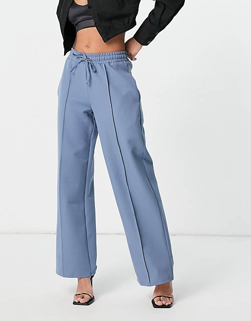  4th & Reckless tie string trousers in dusty blue 