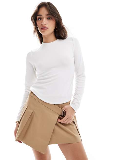4th & Reckless - Top a maniche lunghe in maglina bianco