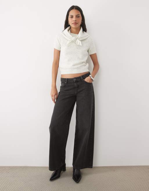 4th & Reckless - Top de punto con detalle de bufanda en crema jaspeado, 2 de 4