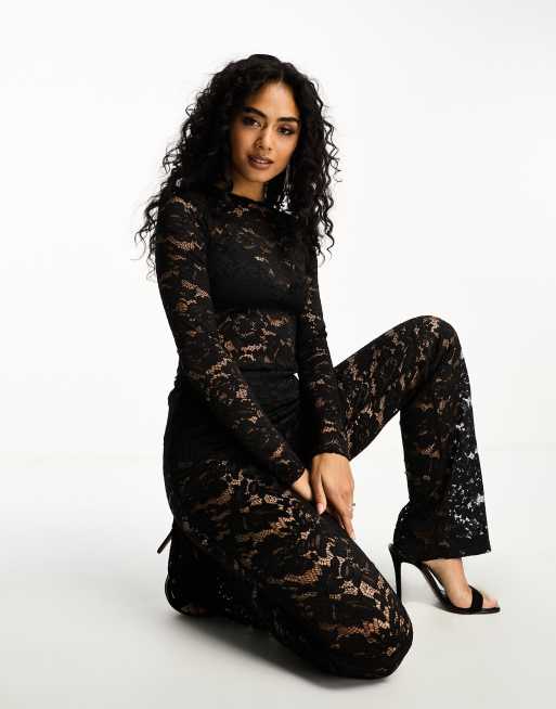 4th & Reckless - Top in pizzo nero in coordinato 